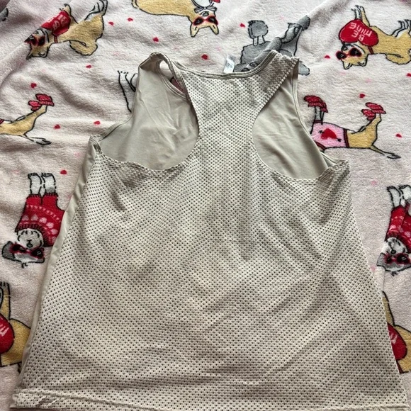 Adidas Cream Mesh Tank Top - Picture 4 of 4